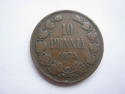 10 penniä 1875