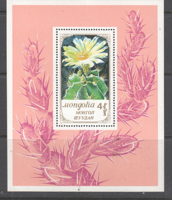Mongolia 1989 kukka   blokki postituoreena
