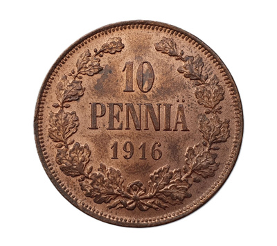 10 penniä 1916 - hienokuntoinen!