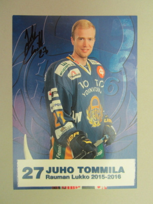 RAUMAN LUKKO POSTIKORTTI NIMMARILLA 2015-16 JUHO TOMMILA