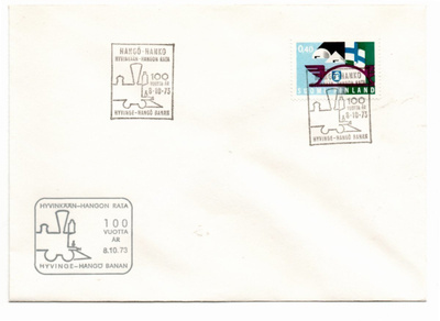 Hanko: Hyvinkää-Hanko rata (erikoisleima 8.10.1973)