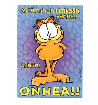 Karvinen  "MITÄ MINUN PITIKÄÄN SANOA...ONNEA!" -KORTTI