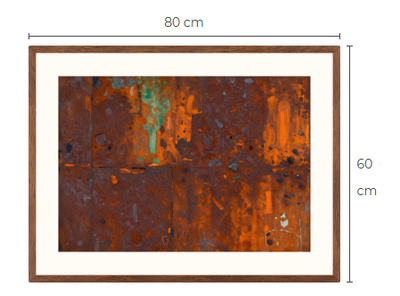 Uusi uniikki Ruoste art print taulu 60 cm x 80 cm
