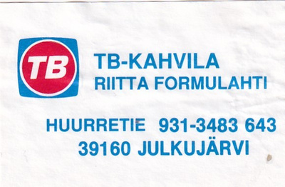 Julkujärvi. Riitta Formulahti , TB- kahvila  TEBOIL   6/14