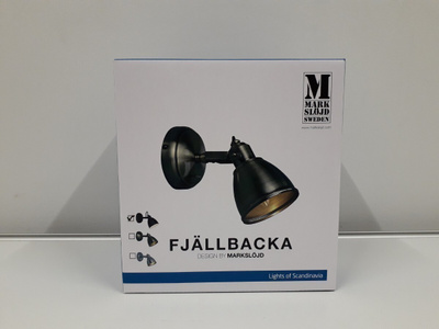 Seinävalaisin Fjällbacka 1lmp (matt black, MarkSlöjd, uusi)
