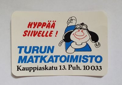 Turun Matkatoimisto – tarra 70/80 -luvulta