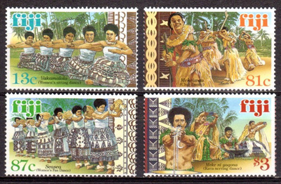 (S0091) FIJI, 1999 (Traditional Dances). Mi ## 869-872 MNH**