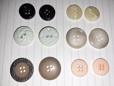 18-23mm nappi,  6 erilaista