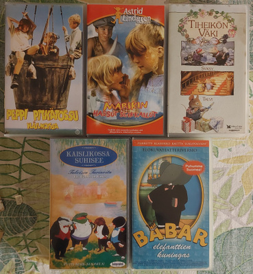 Lasten elokuvia 5 kpl   VHS  paketti 2