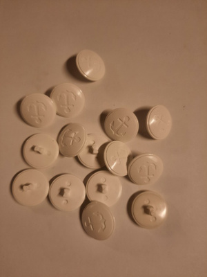 Vaalea / lähes valkoinen ankkurinappi 23mm