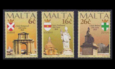 Malta 1005-7 ** Kaupunkien juhlavuosia (1997)