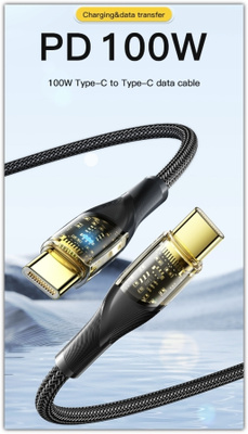 PD 100W / musta USB C - USB C data/latauskaapeli / 1metri #e