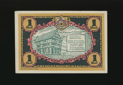 Saksa Notgeld 1 Mark, Bad Wildungen 1921