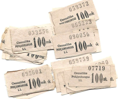 ostohyvitysmerkkejä n. 100 kpl, KK ja Pohjankangas