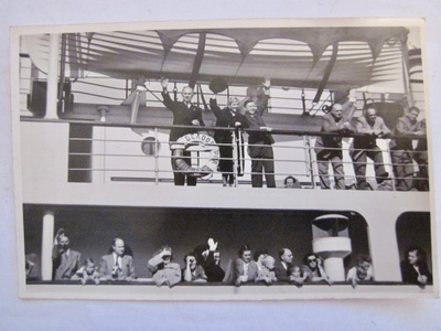 Valokuva Postikortti CCCP Laiva Aallotar Beloostrov 1950-l