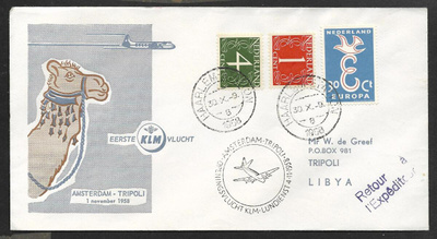 Hollanti - Ensilentokuori Amsterdam-Tripoli 1.11.1958