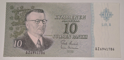 10 Markkaa 1963 Litt. A AZ6941786