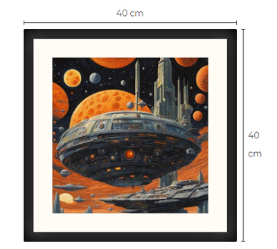 Uusi Science Fiction taulu koko 40 cm x 40 cm kehyksineen