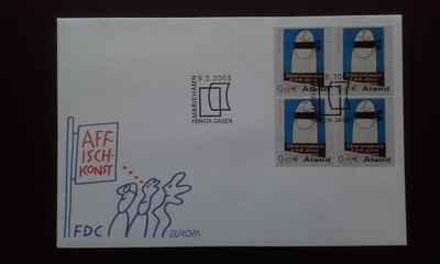 FDC Åland nelilö Eurooppa-merkki 9.5.2003 LaPe 223