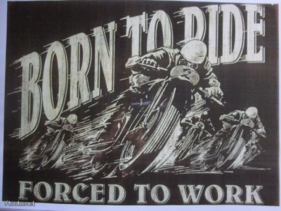 Laminoitu BORN TO RIDE-Forced to Work. Koko A4