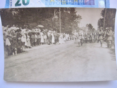 Valokuva Suojeluskunta Paraati 1919 Ahvola Jääski Antrea ?