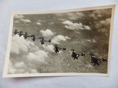 VANHA Kortti Natsi Saksa Unsere Luftwaffe Lentokone Hs 123