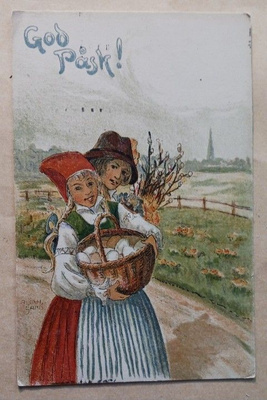 Nuoret Pääsiäismunakorin ja kukkien kanssa, p. 1918