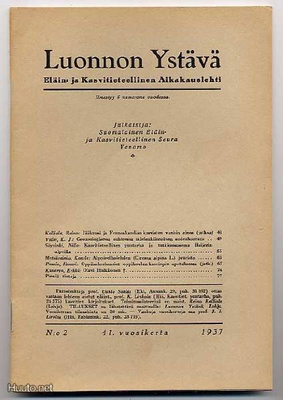 Luonnon Ystävä: Eläin- ja Kasvitieteellinen Aikak 2/1937