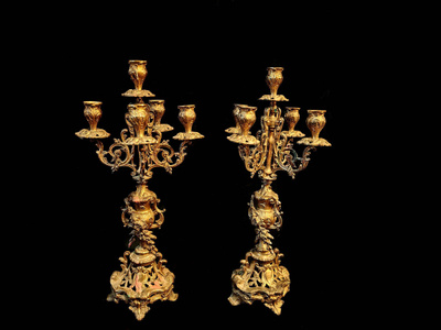 Ranskalainen kandelaberipari (Ludvig XV), 1800-l.