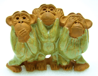 Apinafiguriini 3 viisasta apinaa