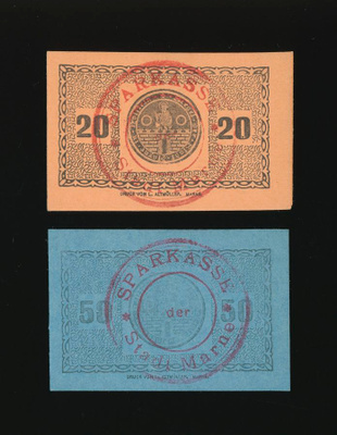 Saksa Notgeld 20, 50 Pfg, Marne