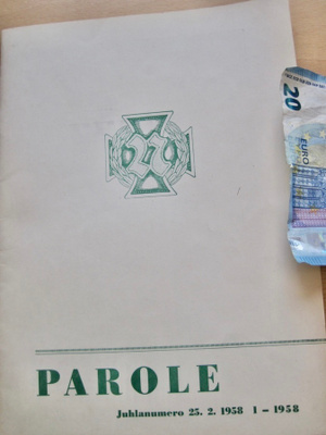 VANHA Lehti Parole Jääkäriliitto JP27 Juhlanumero 1-1958
