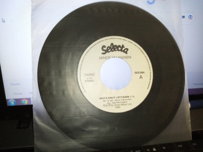 7" single :  JANOS VALMUNEN :  Mistä sinut löytäisin