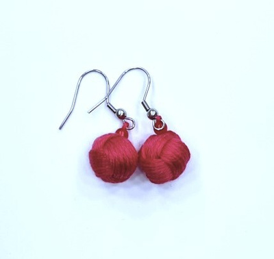 Apinannyrkki -korvakorut - 1,4 x 3,8 cm - Tumma pinkki