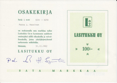 OKK 1982 Lasitukku Oy, Helsinki