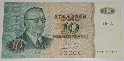 10 Markkaa 1980 Litt. A korvaava 1991103411