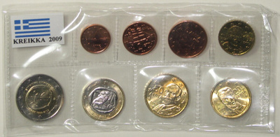 2009 Kreikka 1c- 2euro( 2€ on emu)