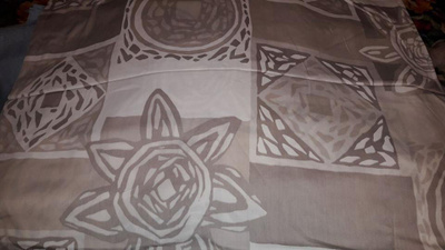 Pitkä verho : beige luonnonvaalea verho
