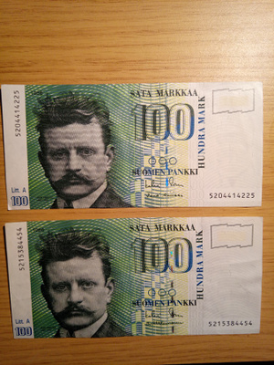 100 markkaa 1986 Litt. A Yksi seteli