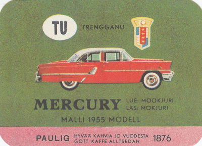 Auto . Mercury 1955 Paulig nro 129 p115