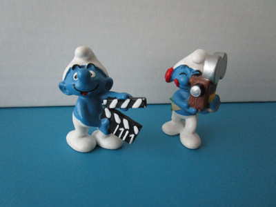 Vintage Schleich Smurffi figuurit, elokuvan tekijät, 2kpl