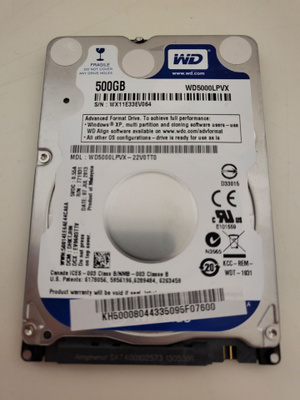 WD 2,5" 5400rpm 500GB sata kovalevy