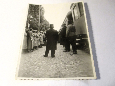 Presidentti lotat ja juna valokuva 11x8cm sign Pallas