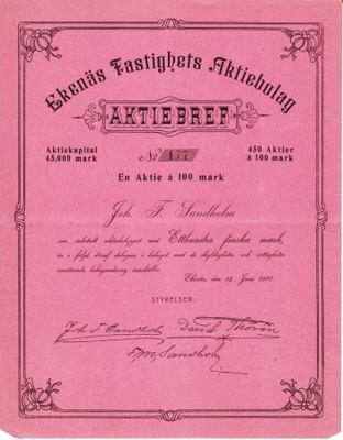 OKK 1910 Ekenäs Fastighets ab, Tammisaari
