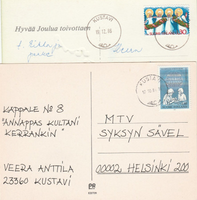 Postileima, KUSTAVI, 2 erilaista leimaa
