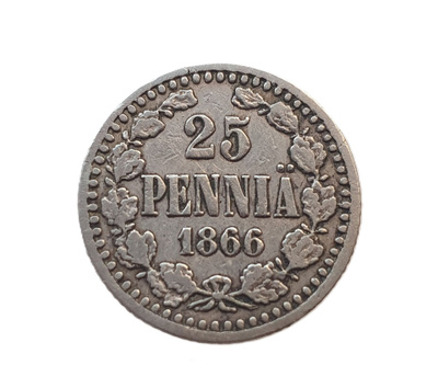 25 penniä 1866