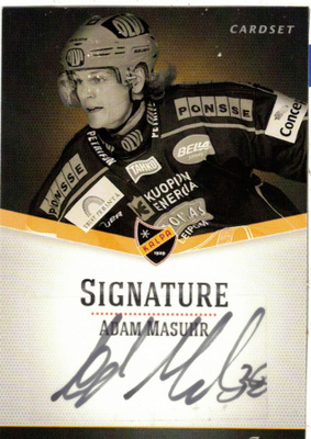 2012-13 Cardset ADAM MASUHR KalPa Kärpät Signature nimmarI