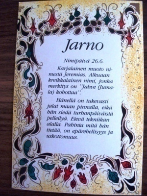 NO 1 - JARNO NIMIPÄIVÄKORTTI