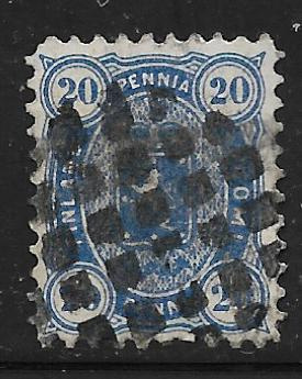 Nelilukuiset 1875 20p (LAPE 15 S) kuvioleima