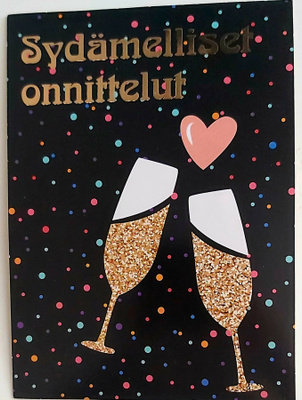 "Sydämelliset Onnittelut!" KULKEMATON POSTIKORTTI